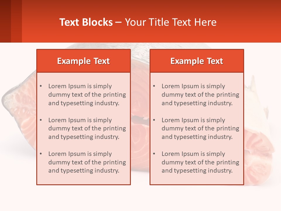 A Piece Of Salmon On A White Background PowerPoint Template