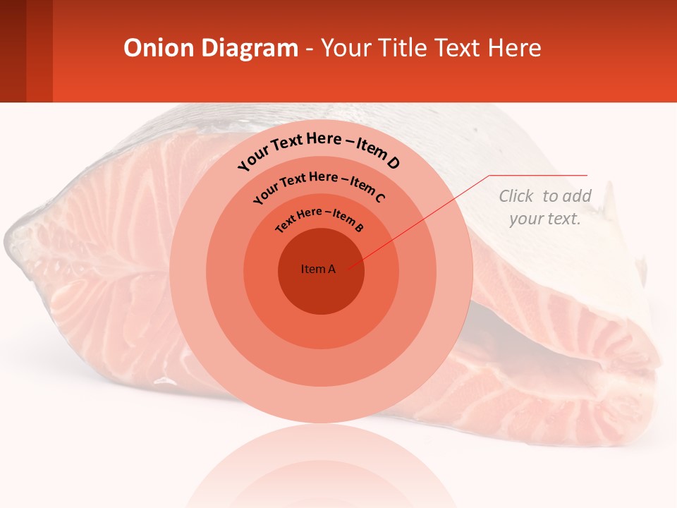 A Piece Of Salmon On A White Background PowerPoint Template