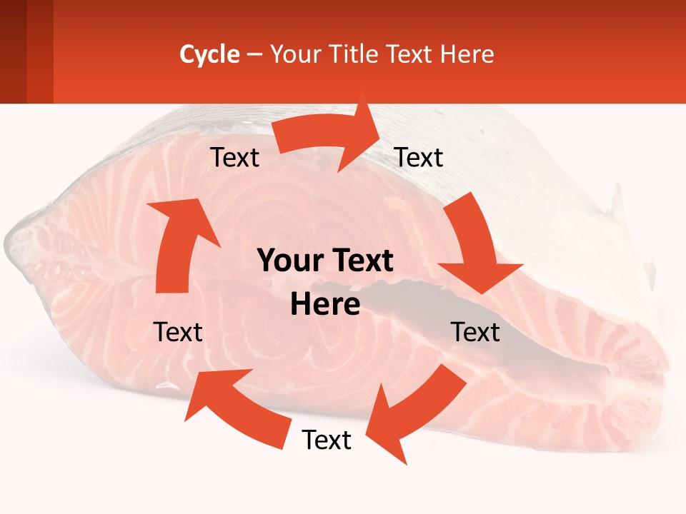A Piece Of Salmon On A White Background PowerPoint Template
