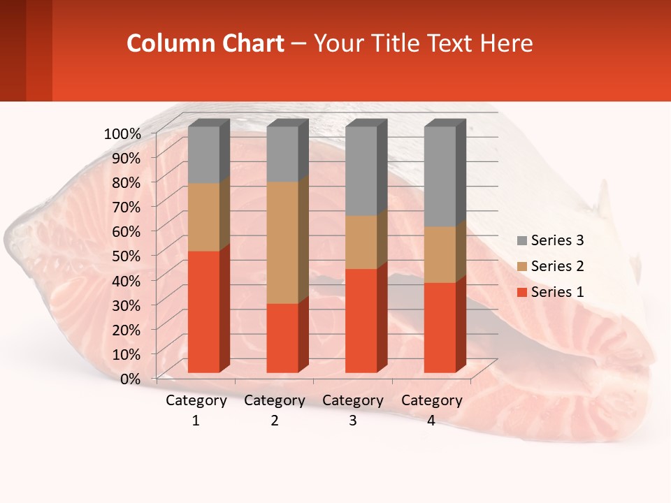 A Piece Of Salmon On A White Background PowerPoint Template