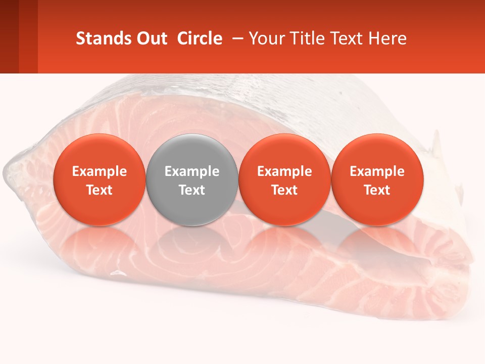 A Piece Of Salmon On A White Background PowerPoint Template