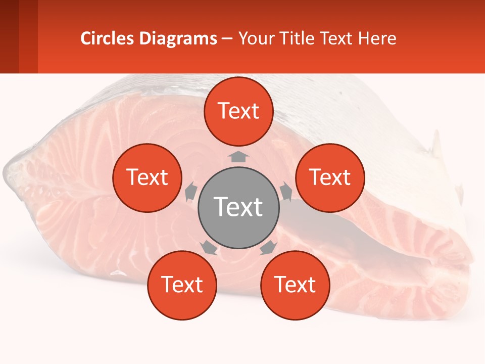 A Piece Of Salmon On A White Background PowerPoint Template