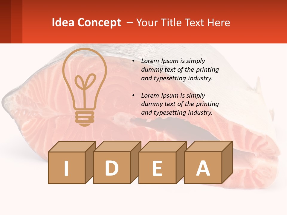 A Piece Of Salmon On A White Background PowerPoint Template