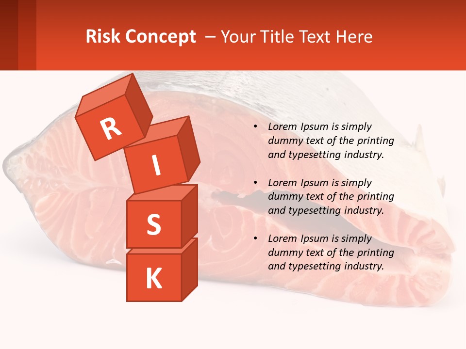 A Piece Of Salmon On A White Background PowerPoint Template