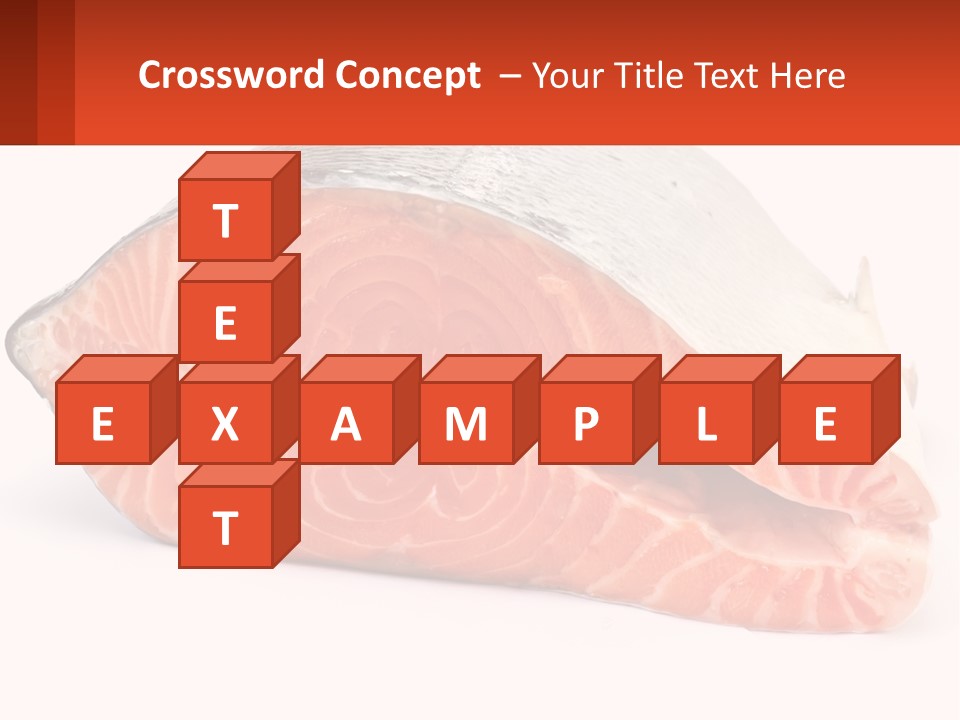 A Piece Of Salmon On A White Background PowerPoint Template