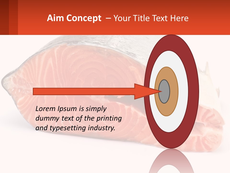 A Piece Of Salmon On A White Background PowerPoint Template