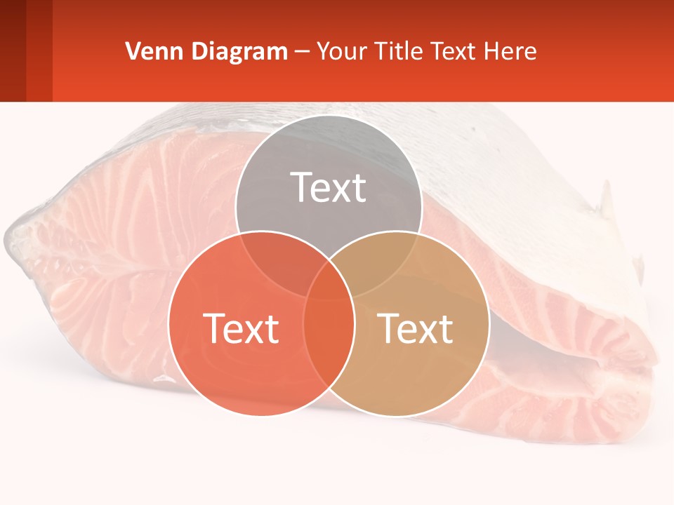 A Piece Of Salmon On A White Background PowerPoint Template