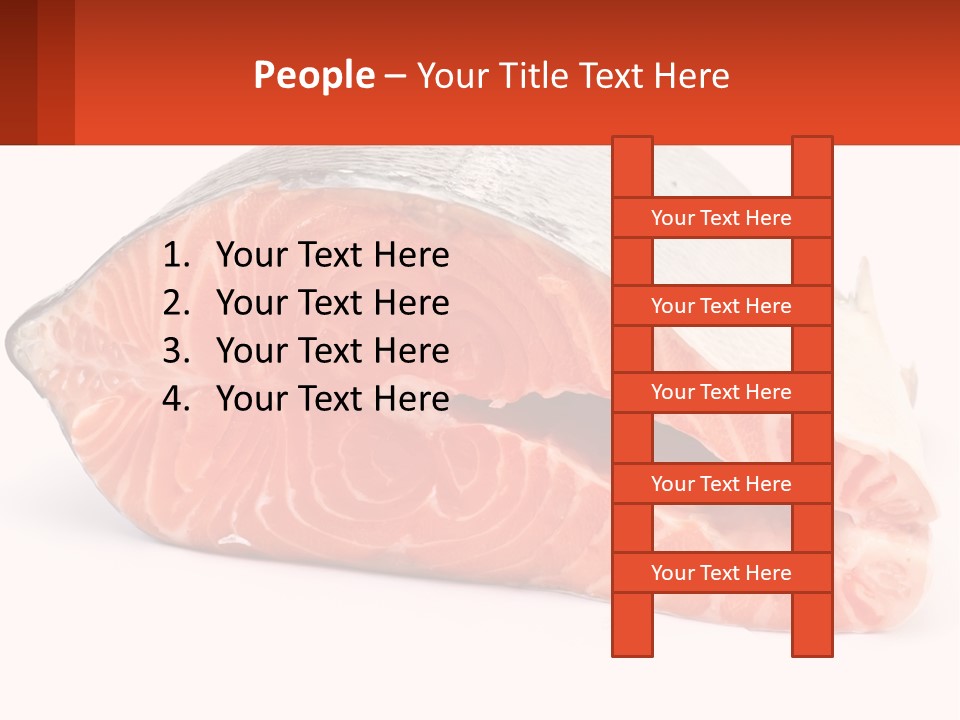 A Piece Of Salmon On A White Background PowerPoint Template