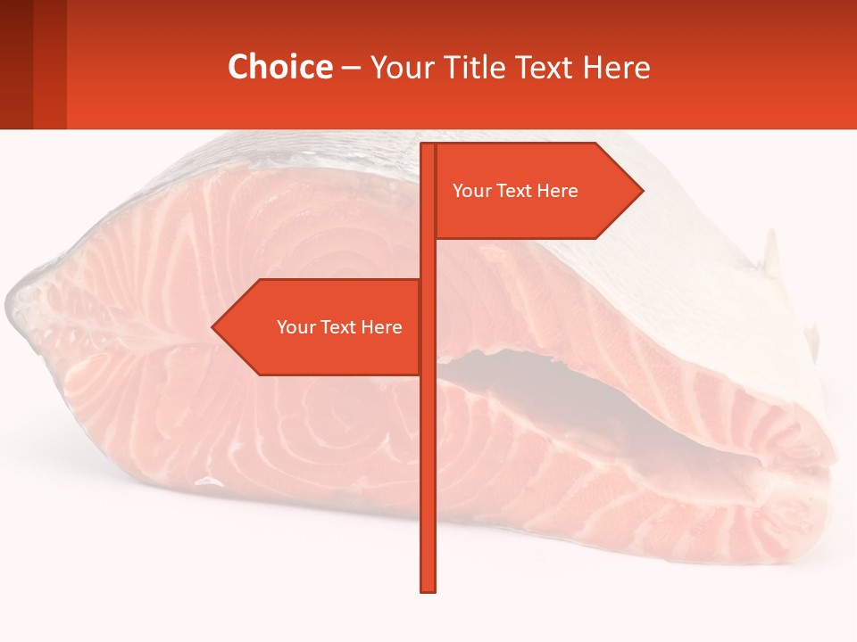 A Piece Of Salmon On A White Background PowerPoint Template