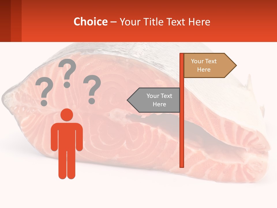 A Piece Of Salmon On A White Background PowerPoint Template