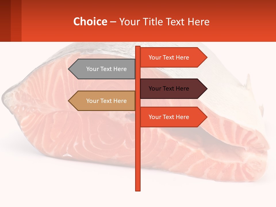 A Piece Of Salmon On A White Background PowerPoint Template