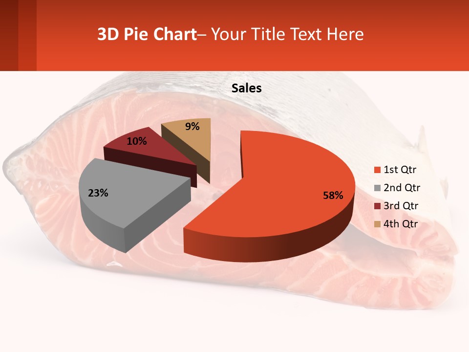 A Piece Of Salmon On A White Background PowerPoint Template