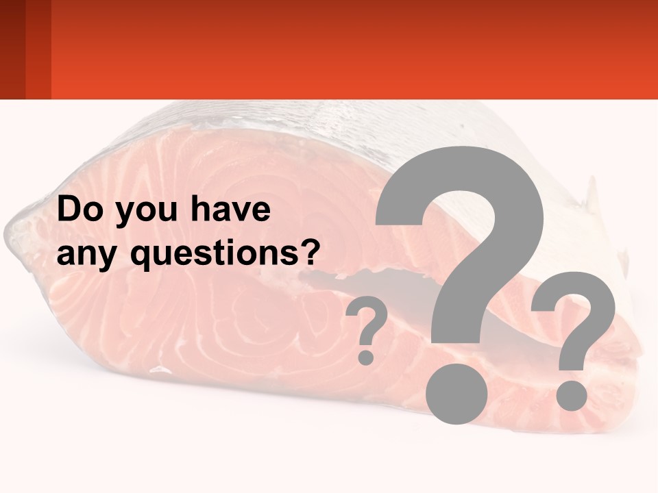 A Piece Of Salmon On A White Background PowerPoint Template