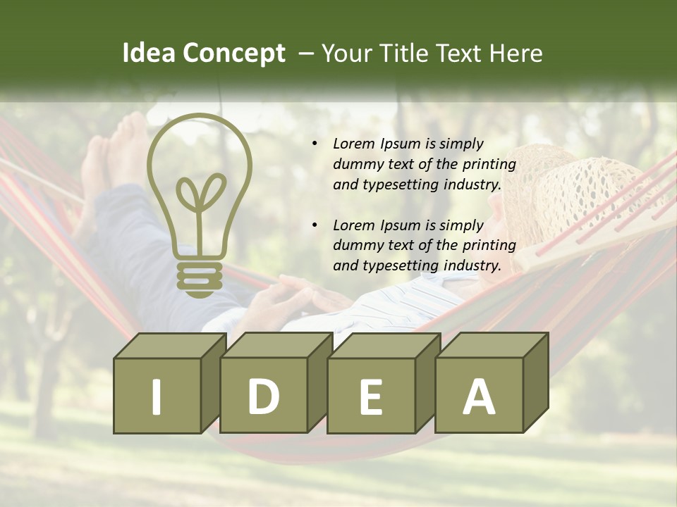 A Man Laying In A Hammock Powerpoint Template PowerPoint Template