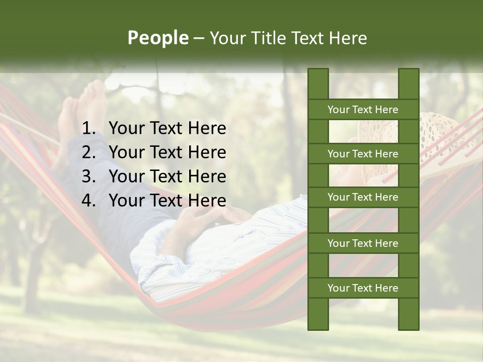 A Man Laying In A Hammock Powerpoint Template PowerPoint Template