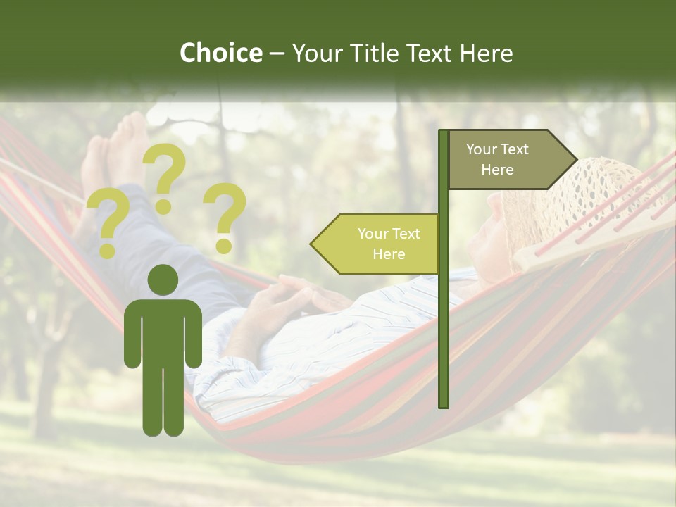 A Man Laying In A Hammock Powerpoint Template PowerPoint Template