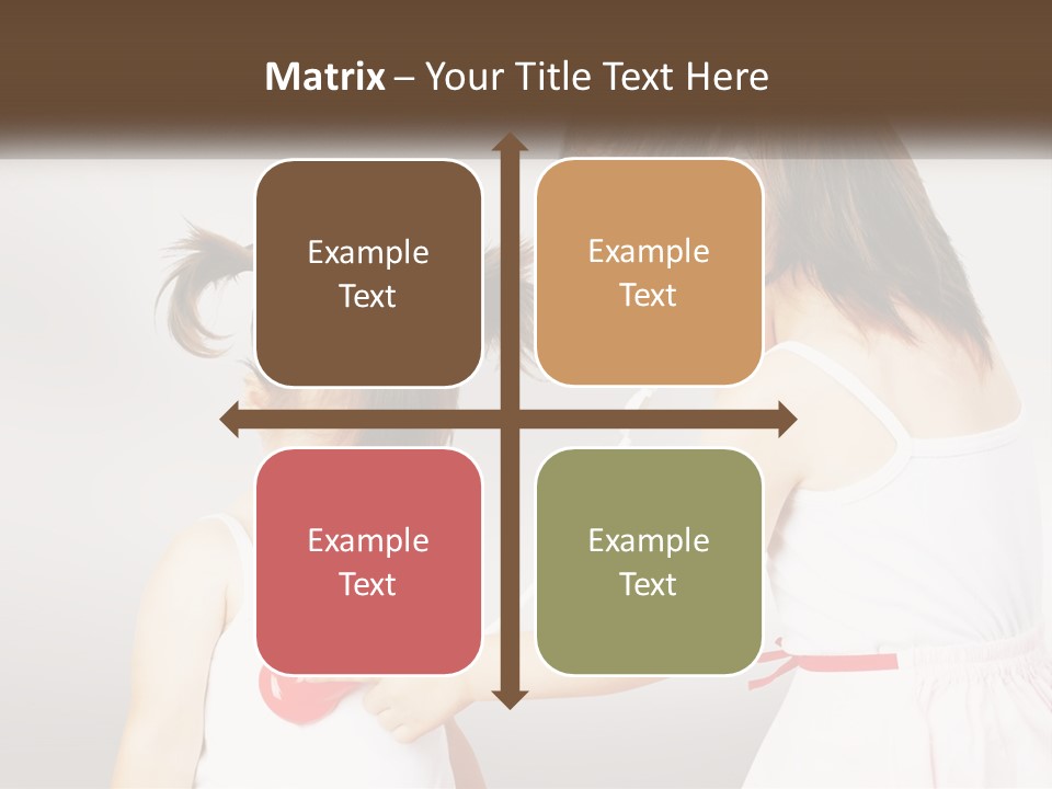 Two Little Girls Are Playing With Ear Buds PowerPoint Template