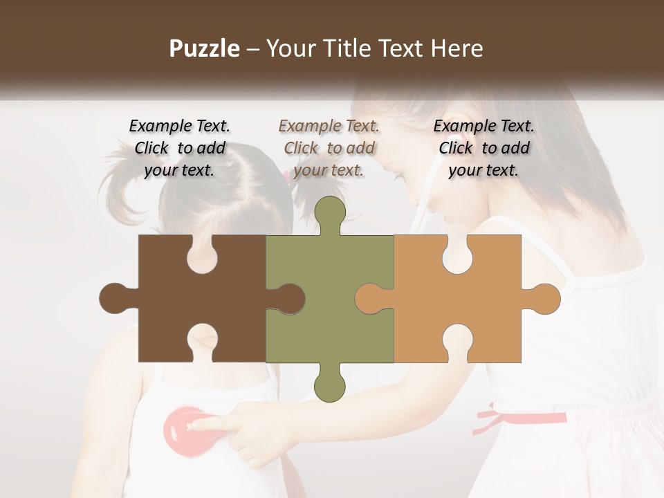 Two Little Girls Are Playing With Ear Buds PowerPoint Template