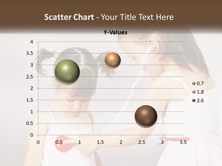 Two Little Girls Are Playing With Ear Buds PowerPoint Template