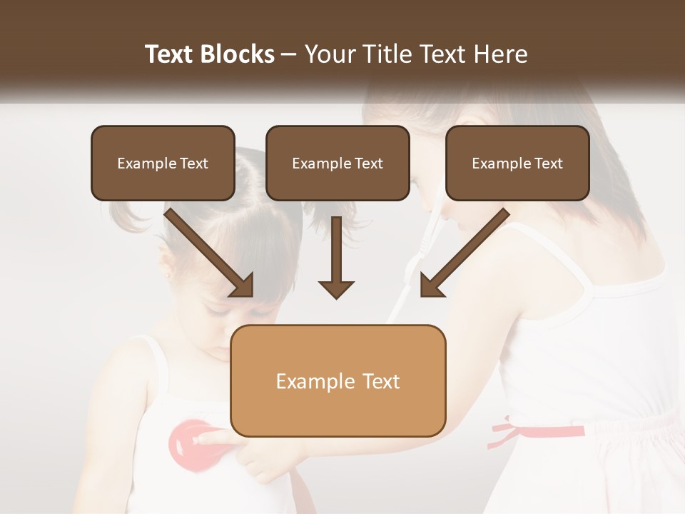 Two Little Girls Are Playing With Ear Buds PowerPoint Template