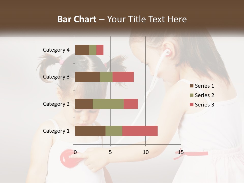 Two Little Girls Are Playing With Ear Buds PowerPoint Template