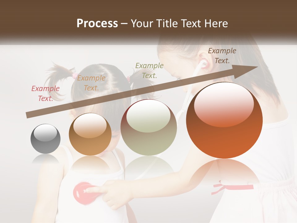 Two Little Girls Are Playing With Ear Buds PowerPoint Template