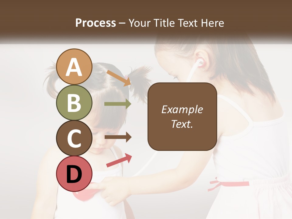 Two Little Girls Are Playing With Ear Buds PowerPoint Template