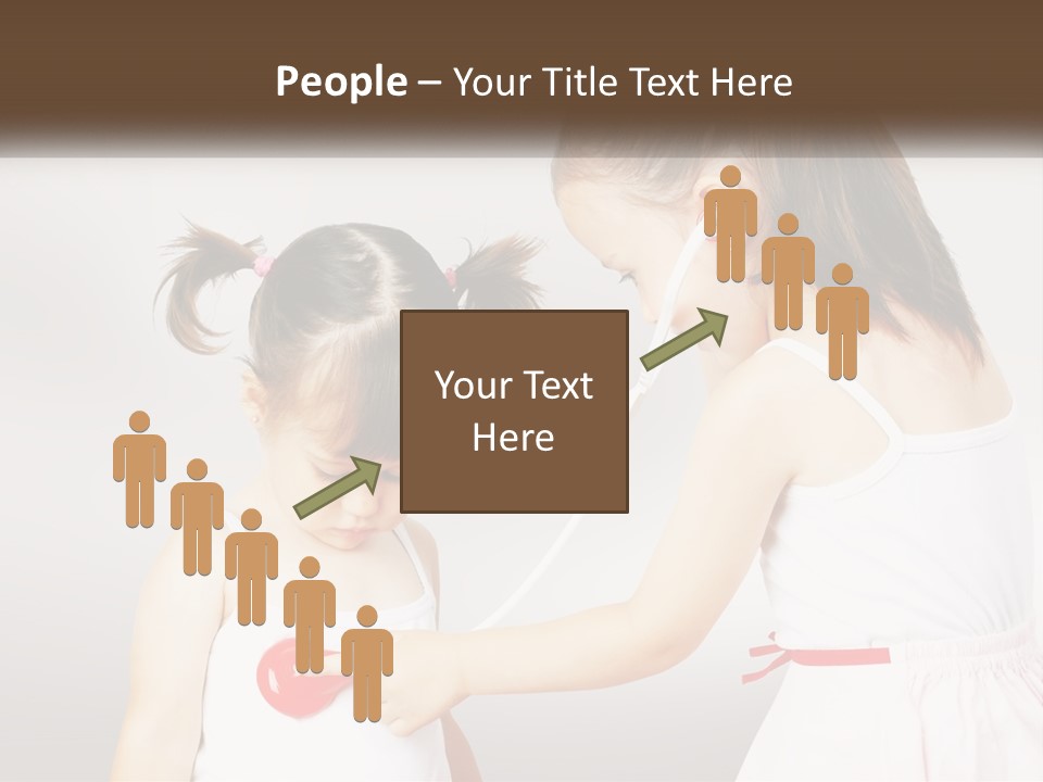 Two Little Girls Are Playing With Ear Buds PowerPoint Template