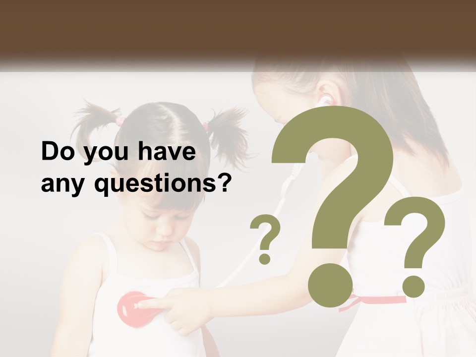 Two Little Girls Are Playing With Ear Buds PowerPoint Template