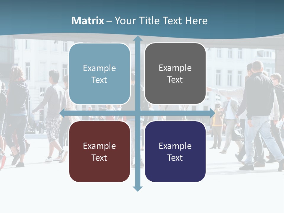 A Group Of People Walking Down A Street PowerPoint Template