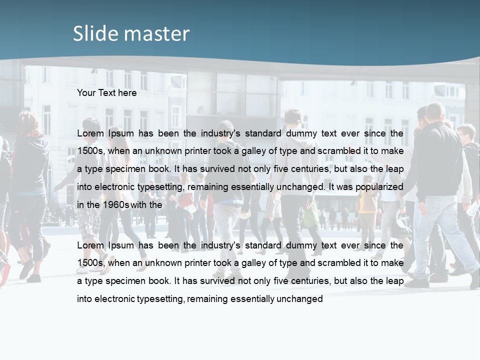 A Group Of People Walking Down A Street PowerPoint Template