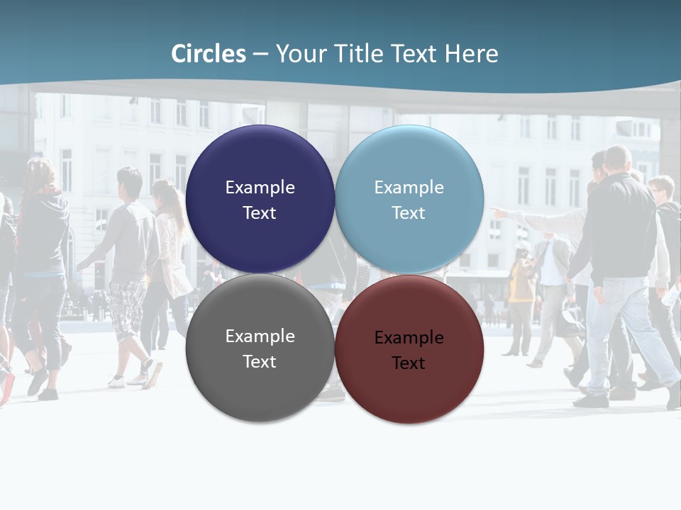 A Group Of People Walking Down A Street PowerPoint Template