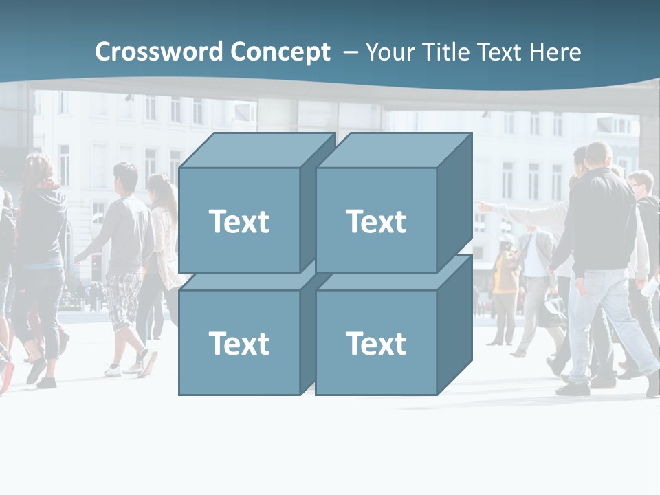 A Group Of People Walking Down A Street PowerPoint Template