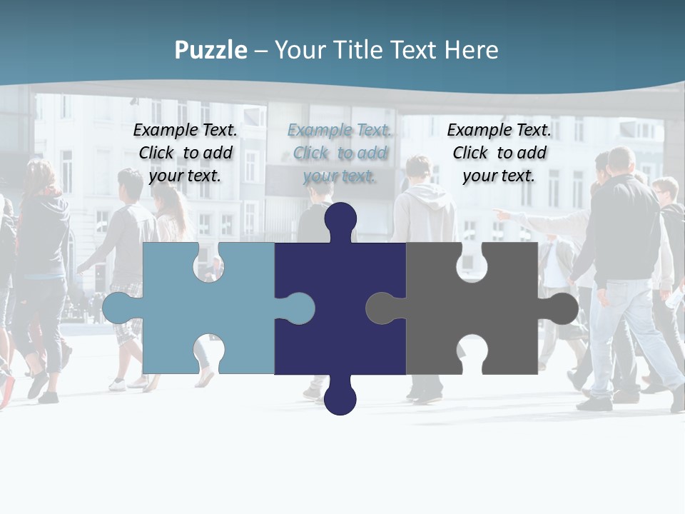 A Group Of People Walking Down A Street PowerPoint Template