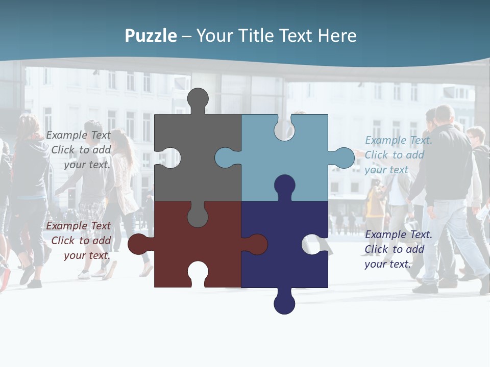 A Group Of People Walking Down A Street PowerPoint Template