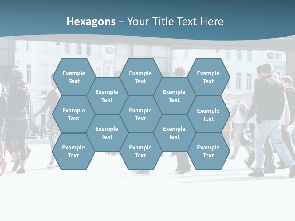 A Group Of People Walking Down A Street PowerPoint Template