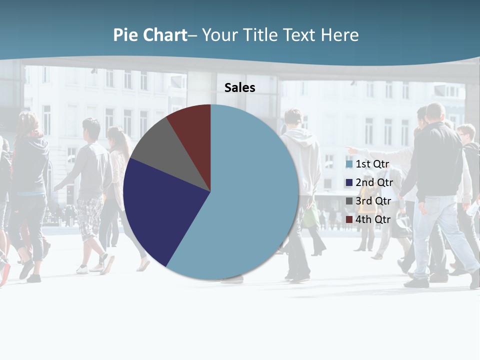 A Group Of People Walking Down A Street PowerPoint Template
