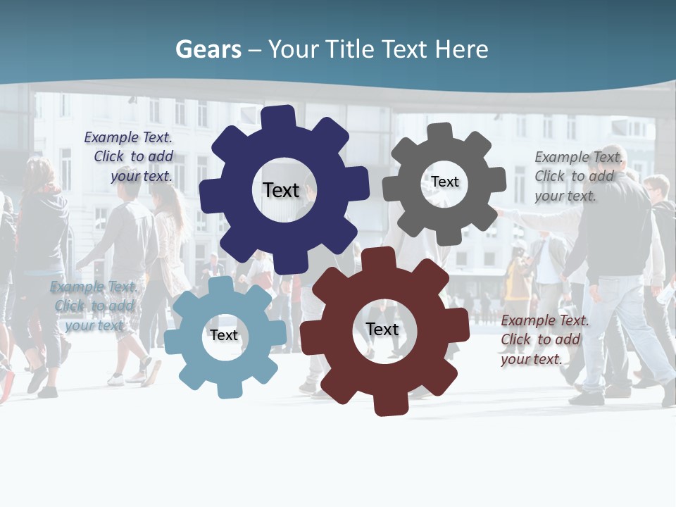 A Group Of People Walking Down A Street PowerPoint Template