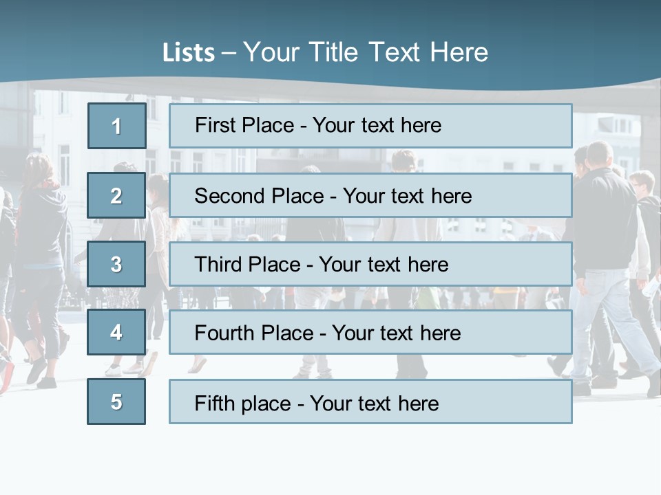 A Group Of People Walking Down A Street PowerPoint Template