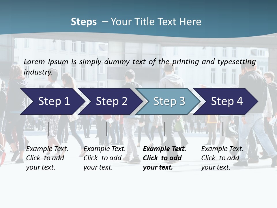 A Group Of People Walking Down A Street PowerPoint Template
