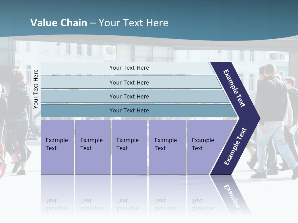 A Group Of People Walking Down A Street PowerPoint Template