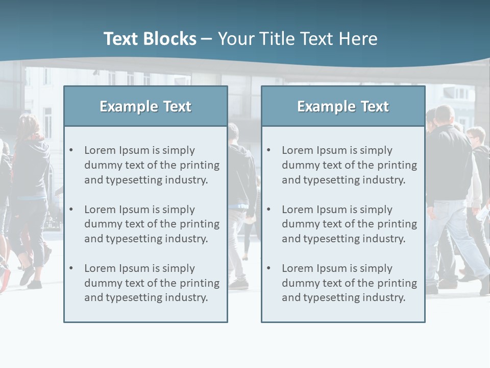 A Group Of People Walking Down A Street PowerPoint Template