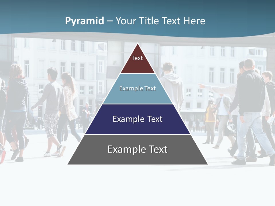 A Group Of People Walking Down A Street PowerPoint Template