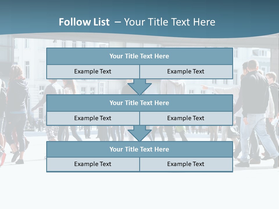 A Group Of People Walking Down A Street PowerPoint Template