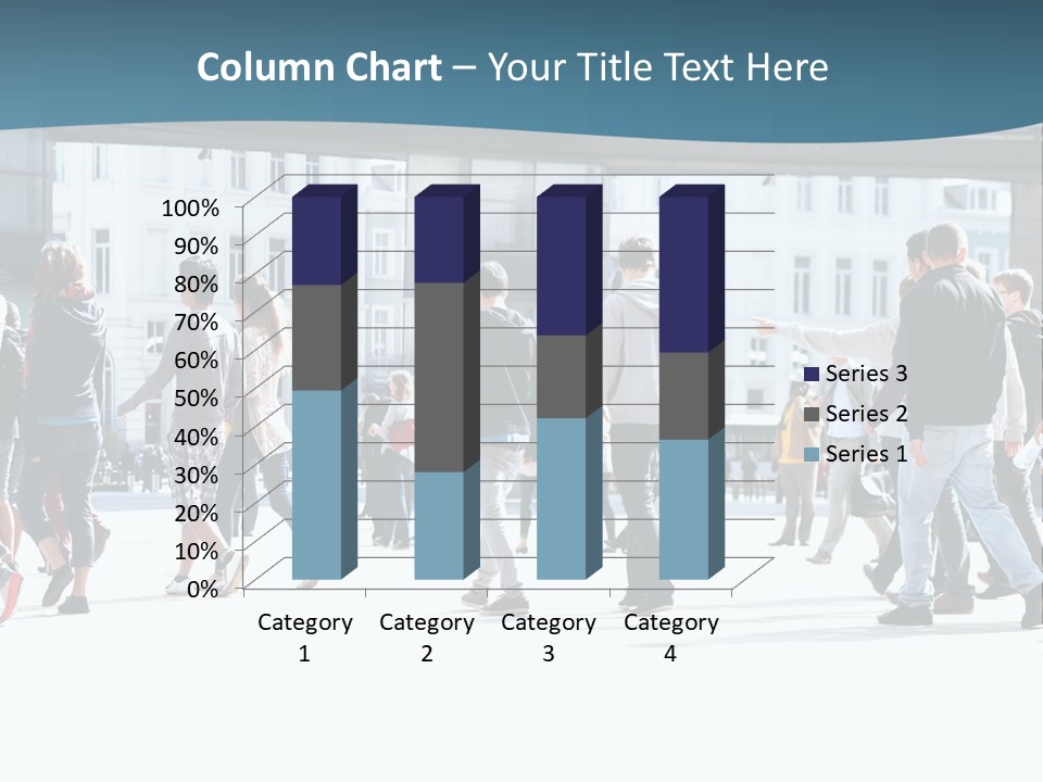 A Group Of People Walking Down A Street PowerPoint Template