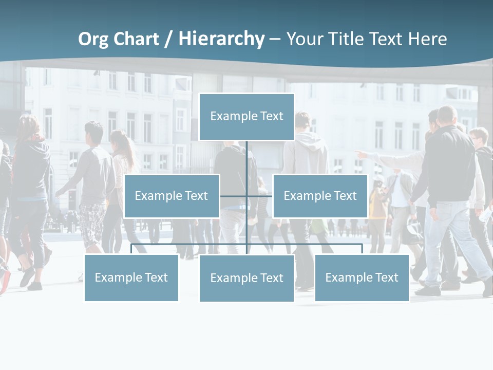 A Group Of People Walking Down A Street PowerPoint Template