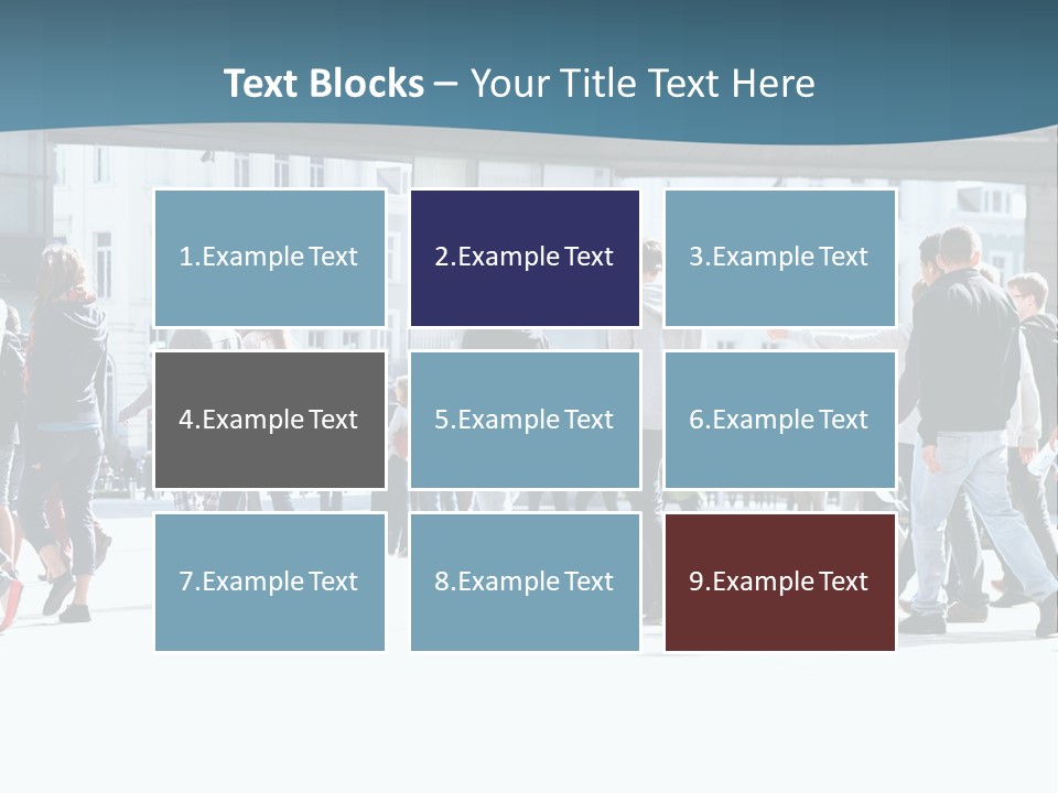 A Group Of People Walking Down A Street PowerPoint Template