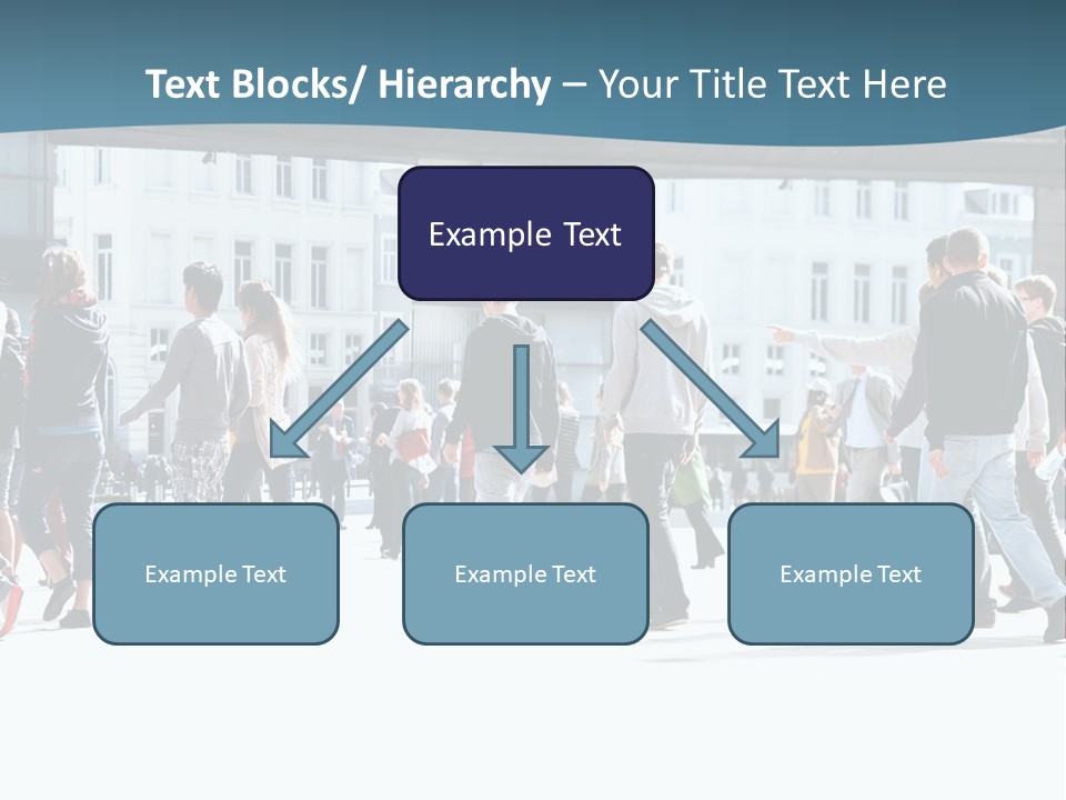 A Group Of People Walking Down A Street PowerPoint Template
