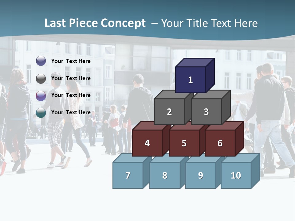 A Group Of People Walking Down A Street PowerPoint Template