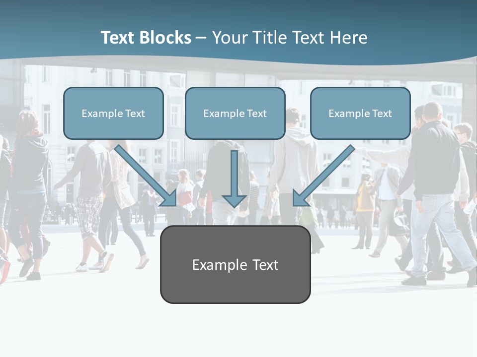 A Group Of People Walking Down A Street PowerPoint Template